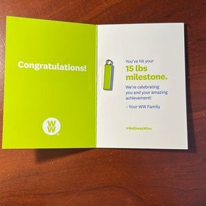 Weight Watchers, 15 pounds milestone charm. Brand new!